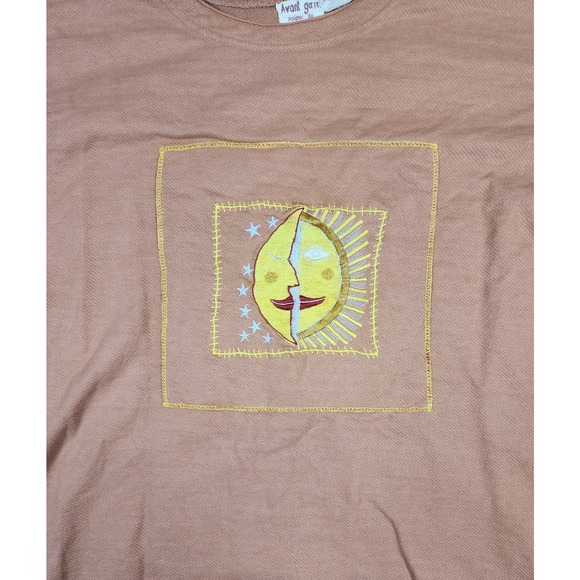 Avant Garde Designed by D.D.Y.C. Terracotta Long‎ Sleeve Moon/Sun Top Size XL - Picture 2 of 8